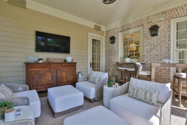 view of terrace with an outdoor hangout area