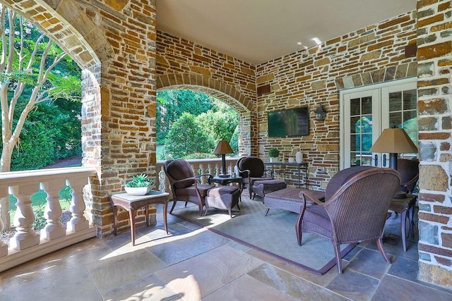 view of patio featuring an outdoor living space