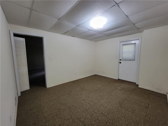 180 Preston Oaks Dr, Johns Creek, GA 30022 - empty room with a drop ceiling and dark carpet