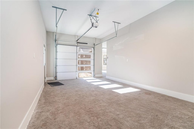 garage with baseboards and a garage door opener