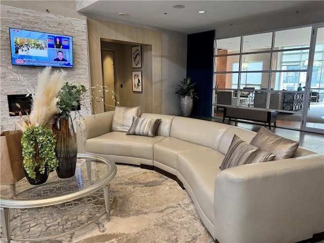 711 Cosmopolitan Dr NE Unit 426, Atlanta, GA 30324 - living room with a fireplace