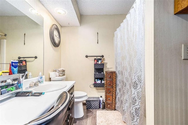 6230 S Summers Cir S, Douglasville, GA 30135 - full bath with toilet, vanity, wood finished floors, and a shower with curtain