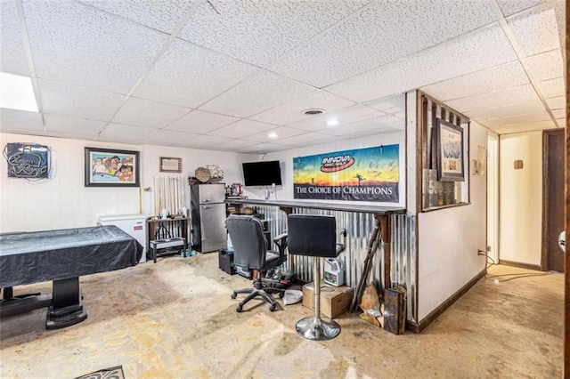 6230 S Summers Cir S, Douglasville, GA 30135 - office space with a paneled ceiling, concrete flooring, and baseboards