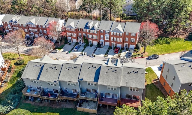 aerial view with a residential view