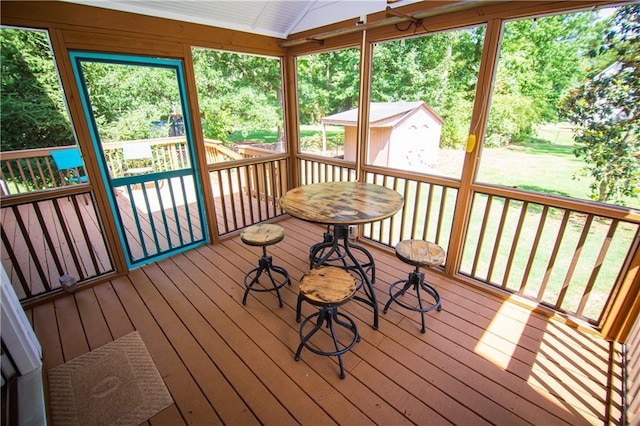 view of unfurnished sunroom