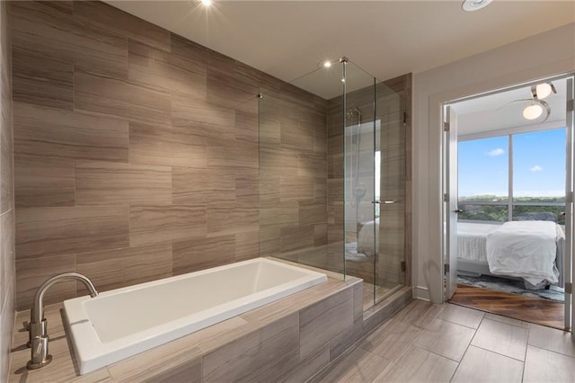 bathroom with double vanity and recessed lighting