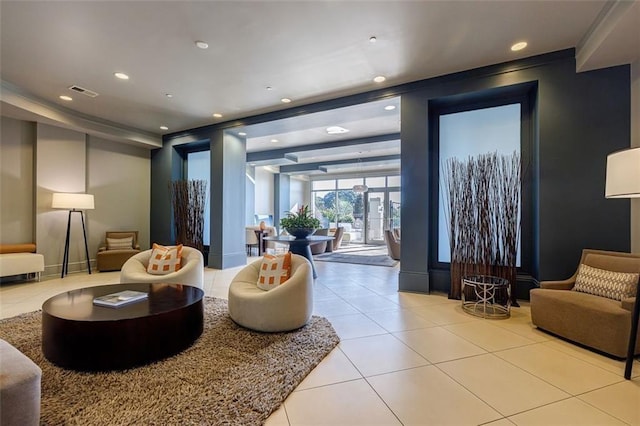 dining area with recessed lighting, baseboards, and light carpet