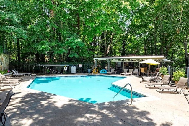 view of pool featuring a patio area