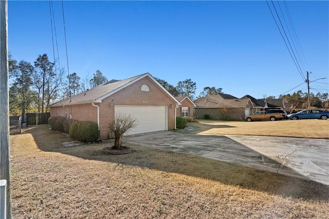 view of home's exterior with a garage