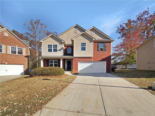 view of front of property featuring a garage