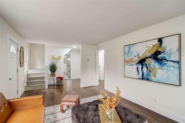 living room featuring hardwood / wood-style floors