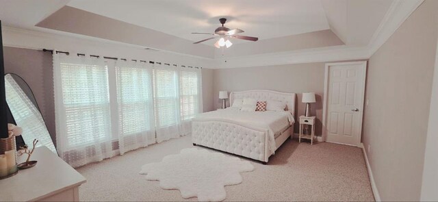 779 Avonley Creek Trce, Sugar Hill, GA 30518 - bedroom featuring a raised ceiling, carpet flooring, baseboards, and a ceiling fan