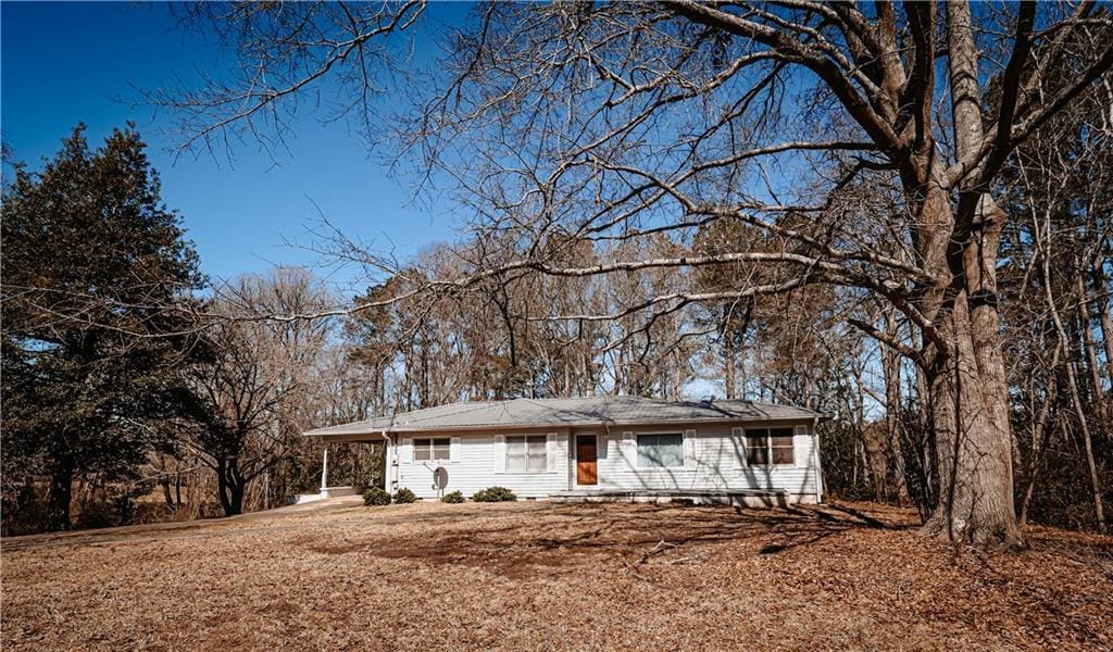view of single story home