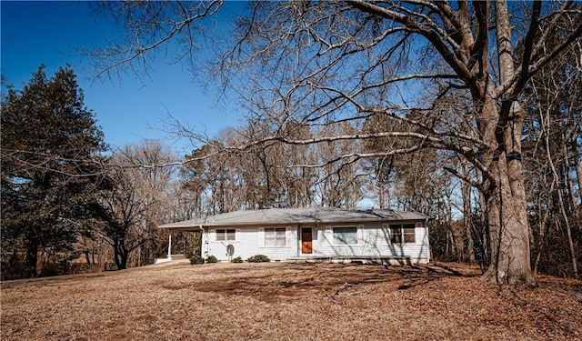 view of single story home