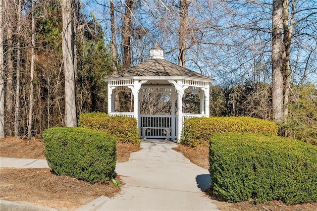 view of community featuring a gazebo