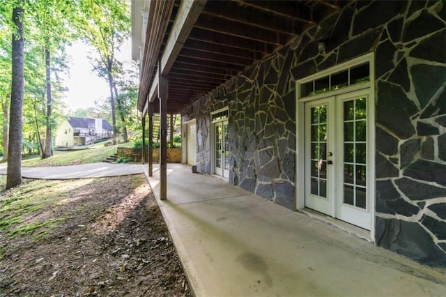 view of patio / terrace featuring french doors
