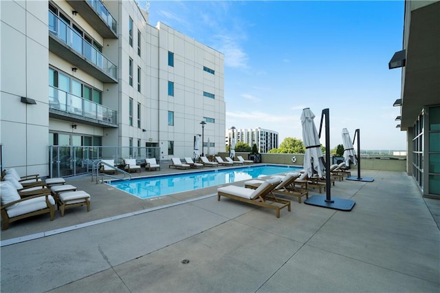 view of pool with a patio