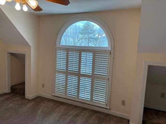 details with baseboards and a ceiling fan