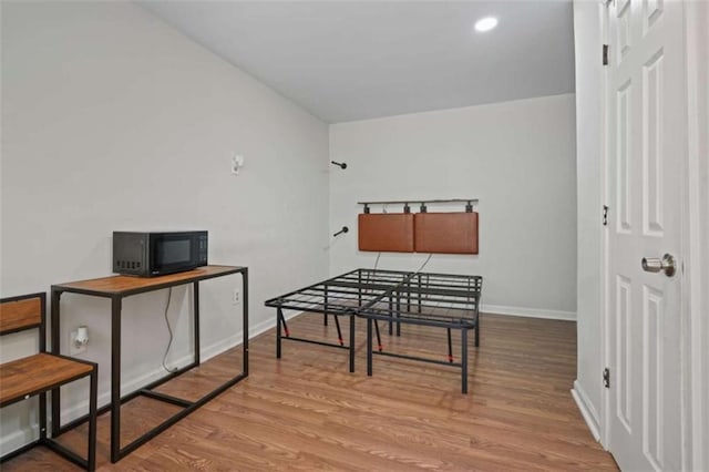 playroom featuring hardwood / wood-style floors