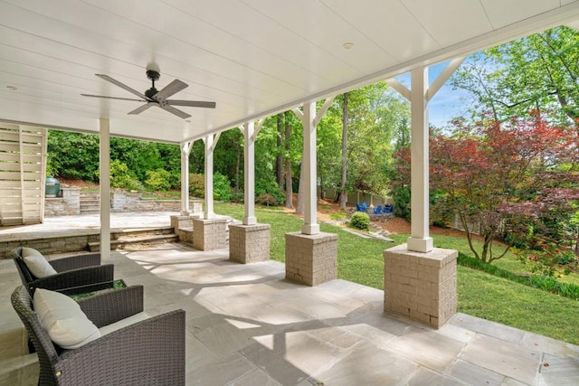 3925 Sheldon Dr NE, Atlanta, GA 30342 - view of patio with ceiling fan