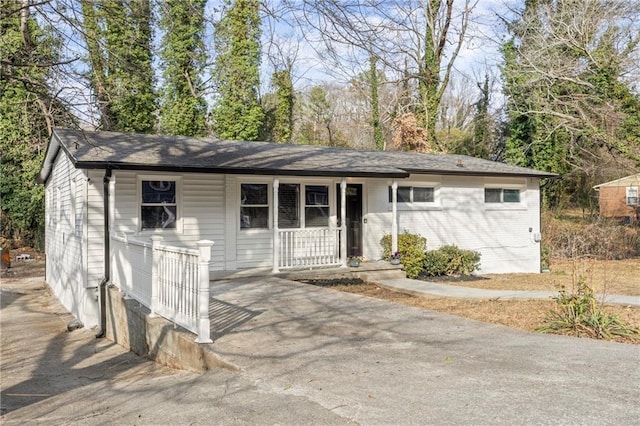 exterior space with covered porch