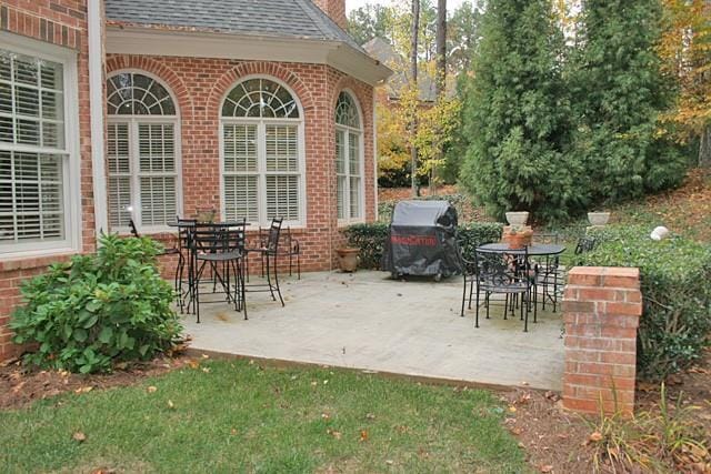 view of patio with area for grilling