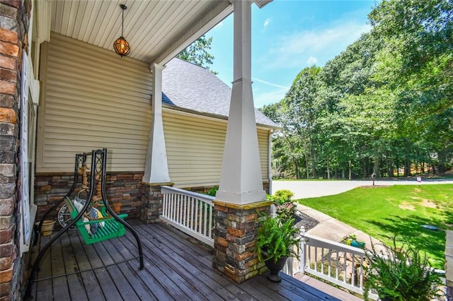 4742 Thunder River Dr, Gainesville, GA 30506 - wooden porch featuring a yard