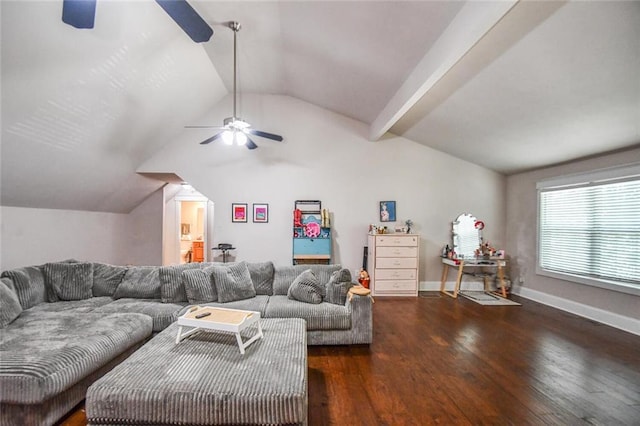 4742 Thunder River Dr, Gainesville, GA 30506 - living area featuring ceiling fan, vaulted ceiling, and wood finished floors