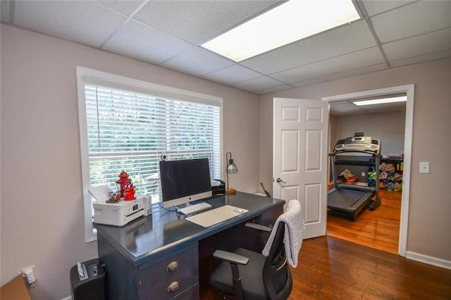 4742 Thunder River Dr, Gainesville, GA 30506 - office featuring a drop ceiling and dark wood-style floors
