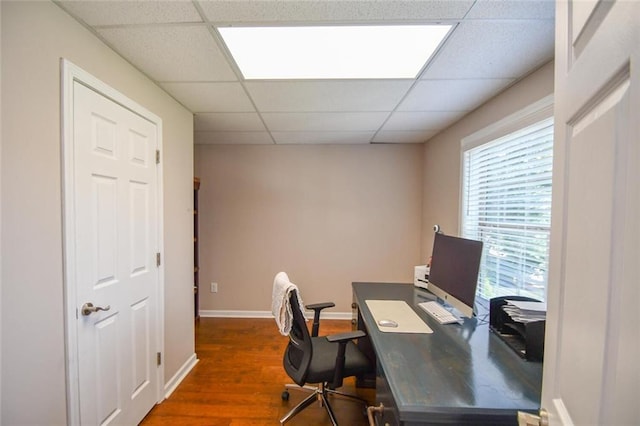 4742 Thunder River Dr, Gainesville, GA 30506 - home office with a paneled ceiling and wood finished floors
