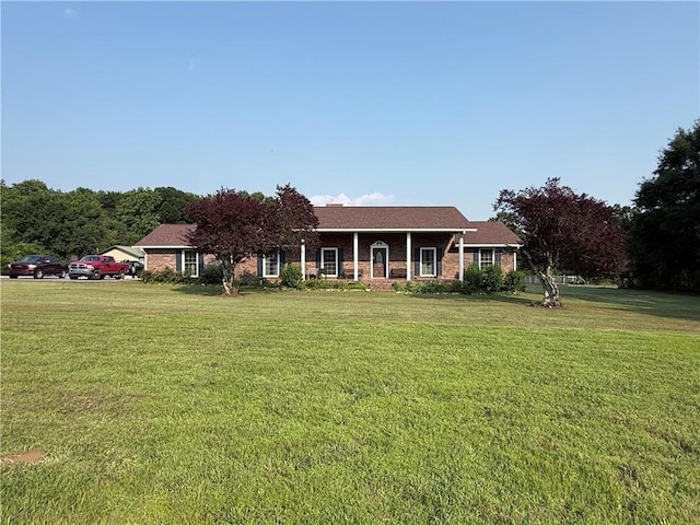 222 Akin Rd, Martin, GA 30557 - ranch-style house featuring a front lawn and brick siding