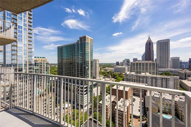 balcony with a view of city