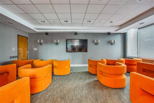 building lobby featuring a drop ceiling