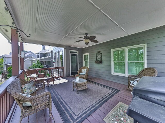 535 Crested Hawk Rdg, Canton, GA 30114 - wooden deck featuring a ceiling fan