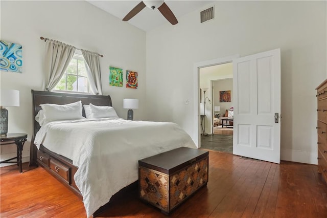 1096 Tilden St NW, Atlanta, GA 30318 - bedroom featuring hardwood / wood-style flooring, a ceiling fan, and baseboards