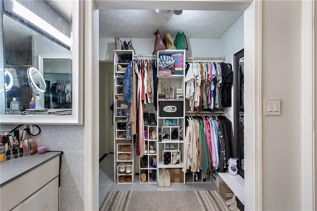 view of walk in closet