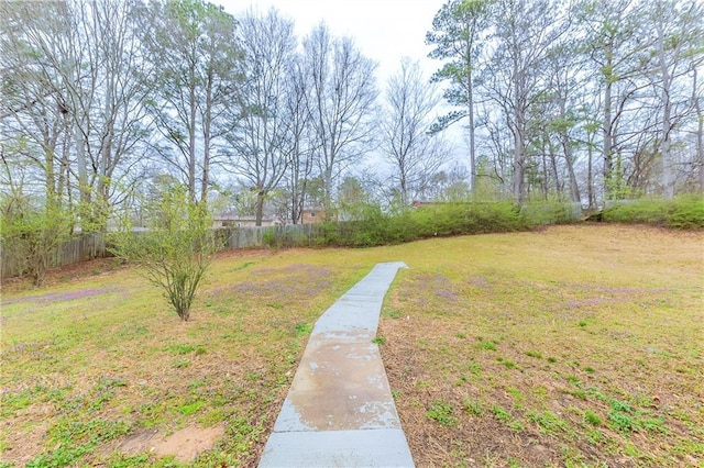 view of yard with fence