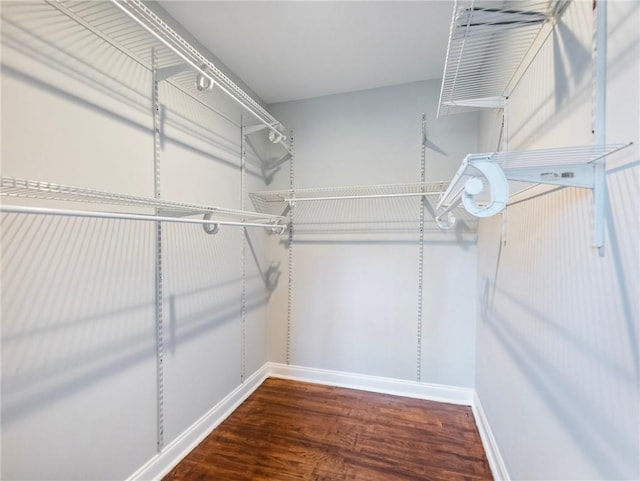 spacious closet with wood finished floors