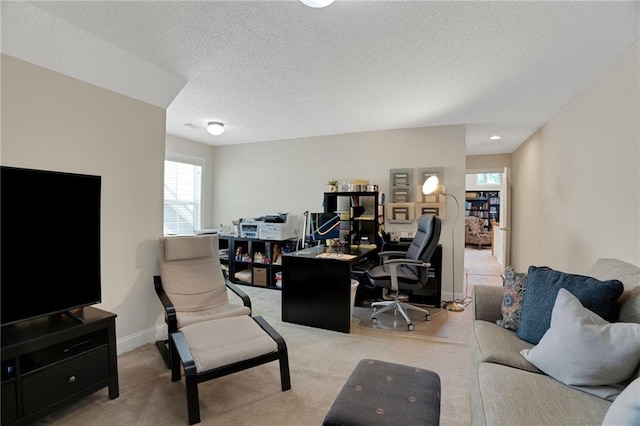 125 Rabbits Run, Fayetteville, GA 30215 - carpeted home office with plenty of natural light, a textured ceiling, and baseboards