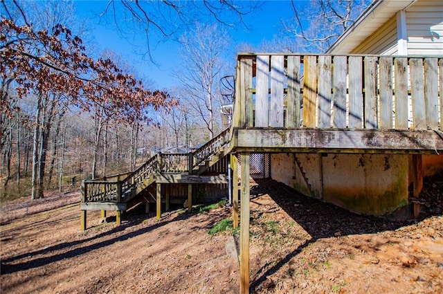 view of home's exterior with a deck