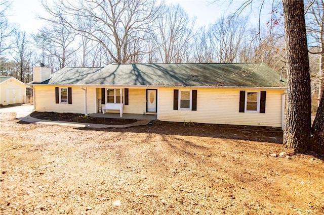 ranch-style house with a porch