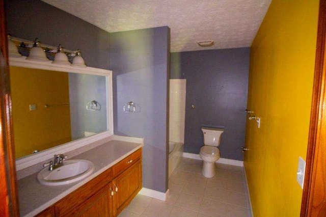 20 Lisa Ct, Stockbridge, GA 30281 - full bathroom featuring vanity, tile patterned flooring, toilet, a textured ceiling, and a shower
