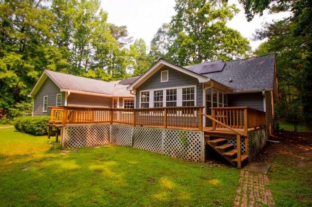 20 Lisa Ct, Stockbridge, GA 30281 - rear view of property featuring a yard and a wooden deck