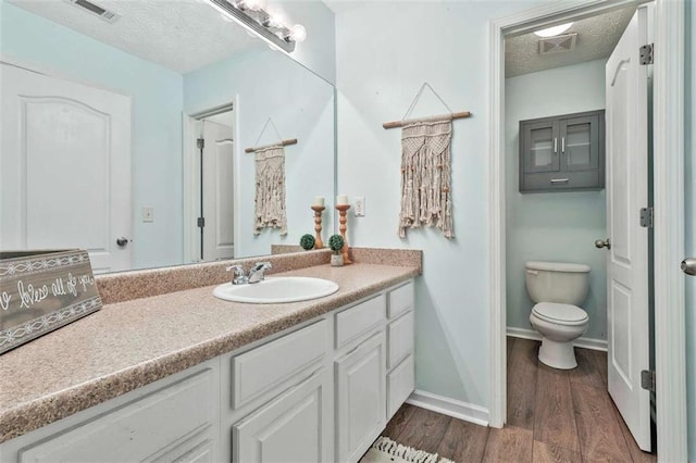 2551 Luther Bailey Rd, Senoia, GA 30276 - bathroom with vanity, a textured ceiling, and wood finished floors