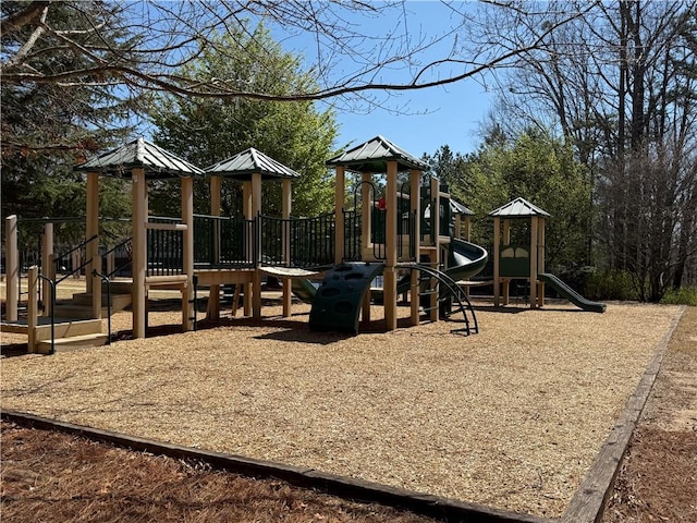 view of community jungle gym