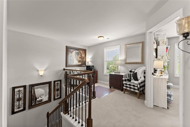 2213 Independence Ln, Buford, GA 30519 - hall featuring an upstairs landing and carpet floors