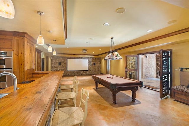 recreation room featuring pool table