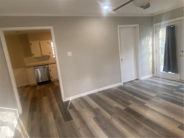 1905 Robinhill Ct, Tucker, GA 30084 - unfurnished room with dark wood finished floors, ceiling fan, and baseboards