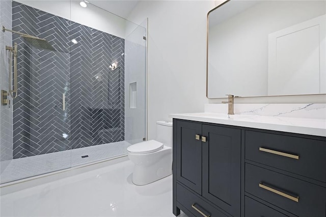 8200 Main St Unit 1206, Woodstock, GA 30188 - bathroom with toilet, vanity, and a shower stall