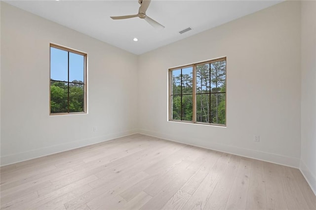 8200 Main St Unit 1206, Woodstock, GA 30188 - spare room featuring baseboards, a ceiling fan, light wood-style floors, and recessed lighting
